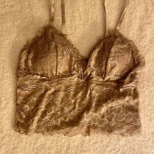 Danskin Lace Bralette in sexy Victorian pearl taupe Large 🎁
